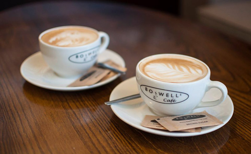 Two coffees from Boswells Cafe